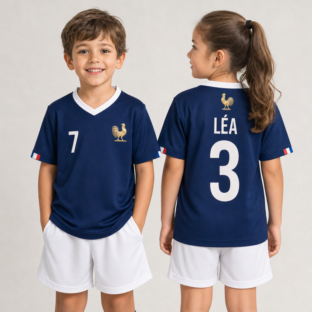 Maillot France Personnalisé Enfant – Nom & Numéro au Choix