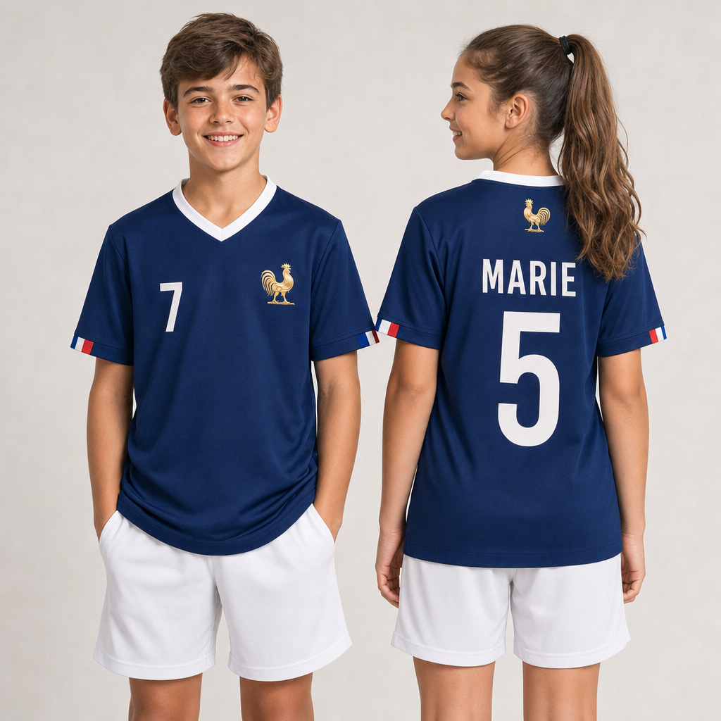 Maillot France Personnalisé Enfant – Nom & Numéro au Choix