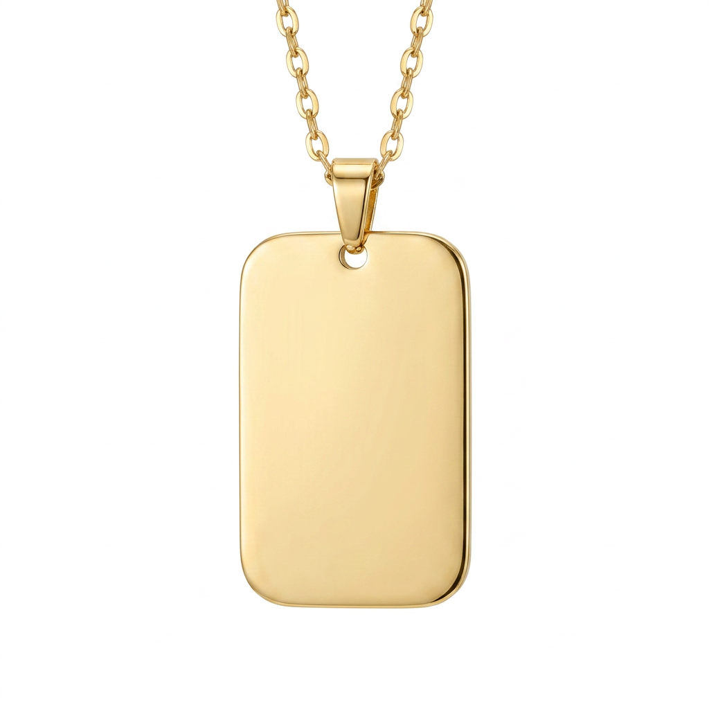 Collier Message Gravé · Finition Or – Votre texte, gravé pour la vie